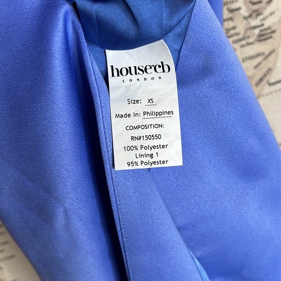 HOUSE OF CB 'Casimira' Cornflower Blue Satin Corset Midi Dress NWOT - Picture 11 of 12